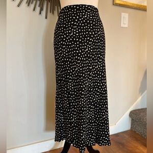 Rails Black and White Dot Bias Cut Skirt